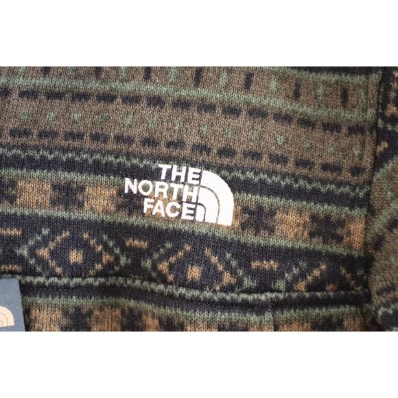 The North Face Mens Sz M Taupe Green Faire Isle Print Tsillan 1/4 Zip Sweatshirt - Picture 3 of 10